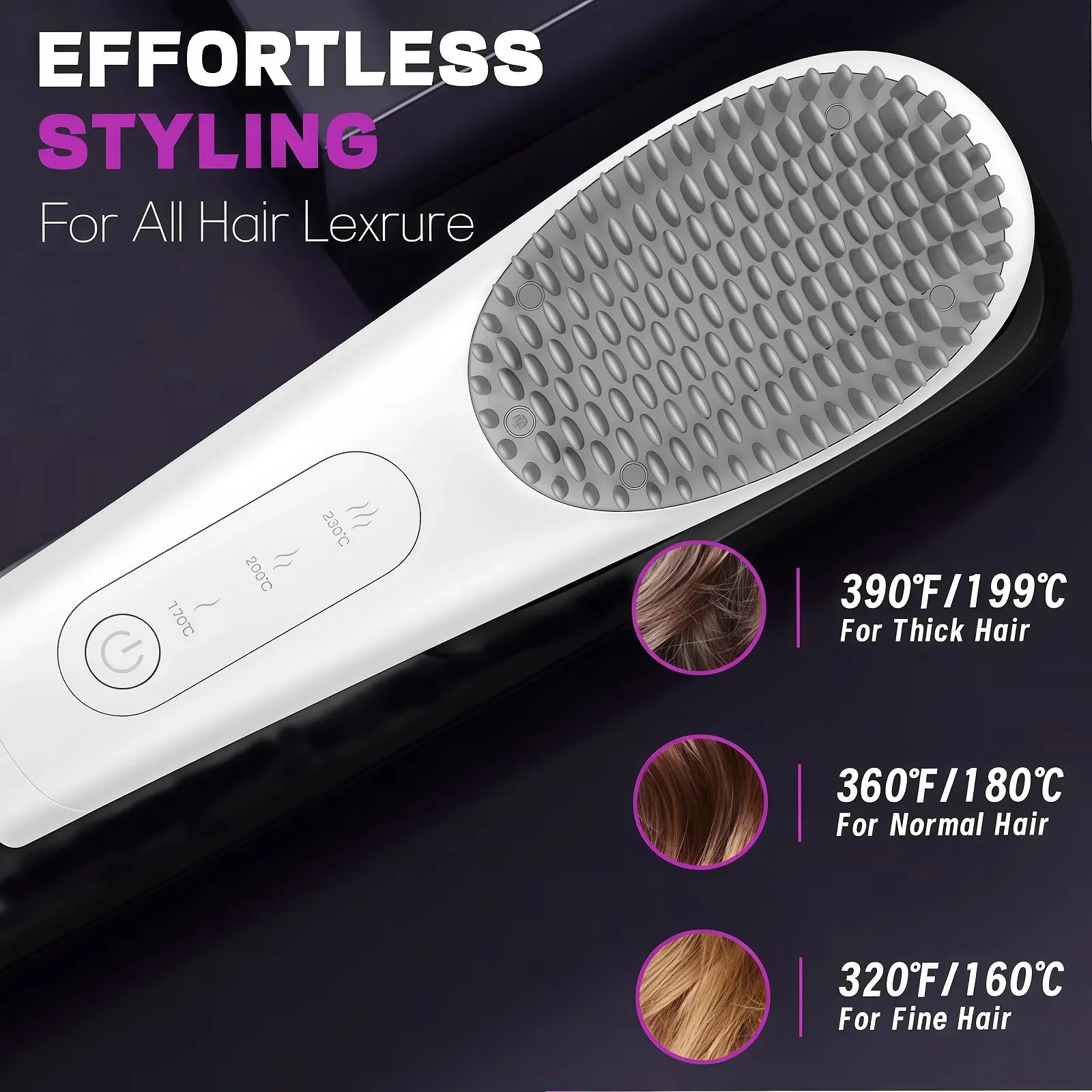 Щетка-выпрямитель для волос Go Brush Pro портативная беспроводная USB-C 150M ионов, фото №2 Щетка-выпрямитель для волос Go Brush Pro портативная беспроводная USB-C 150M ионов, фото №2