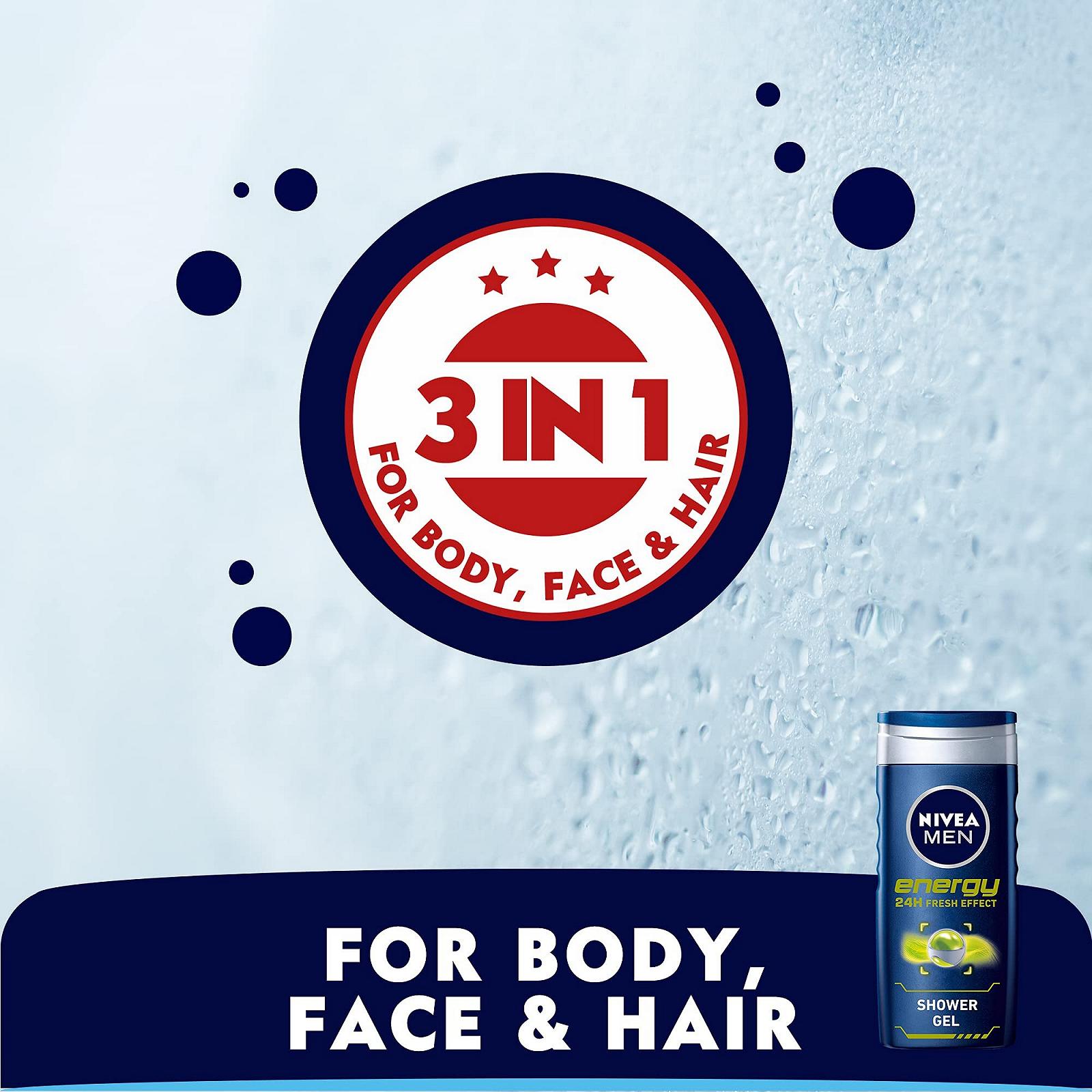 Гель для душу Nivea Men Energy 3-в-1 500 мл, фото №6