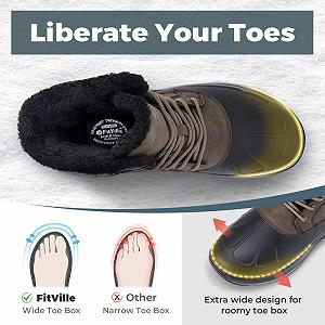 Черевики зимові FitVille Extra Wide Waterproof Lined Non-Slip synthetic.ua - Фото 1