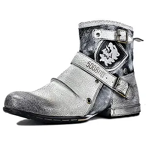 Ботинки OSSTONE из кожи КРС с резиновой подошвой с молнией OS-5008-1-F Белые - Фото 1