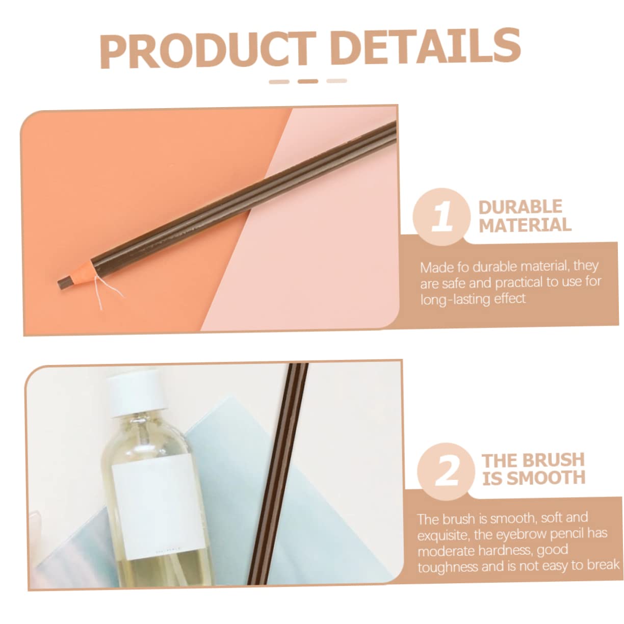 Карандаш VINTORKY Waterproof Pencil Eyeliner Pen Anjoize Eyebrow Pencil Grey Waterproof Adjust Blade Brown, фото №7