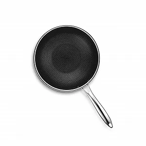 Сковородка Hexclad Hybrid Non-Stick, 10 дюймов, термостойкая ручка, можно мыть в посудомоечной машине, подходит для индукционных плит, совместим со всеми типами плит synthetic.ua - Фото 1