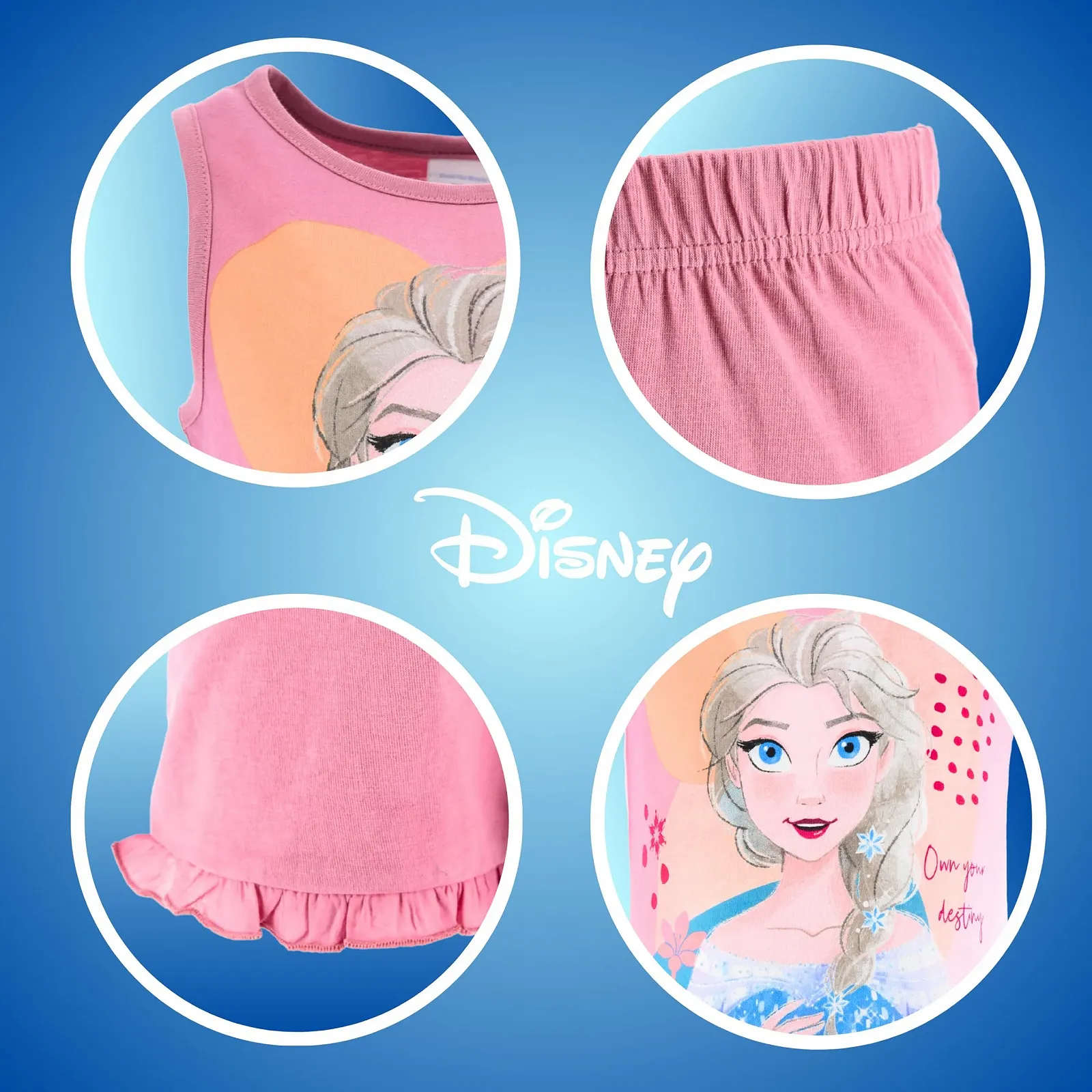 Піжама Disney Frozen для дівчат, комплект з 2 предметів, м'яка бавовняна піжама, фото №8 Піжама Disney Frozen для дівчат, комплект з 2 предметів, м'яка бавовняна піжама, фото №8