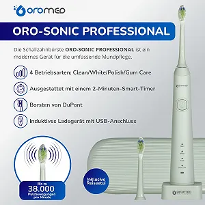 Електрична звукова зубна щітка oromed Oro-Sonic Professional 38000 вібрацій/хв IPX7 Зелена synthetic.ua - Фото 1