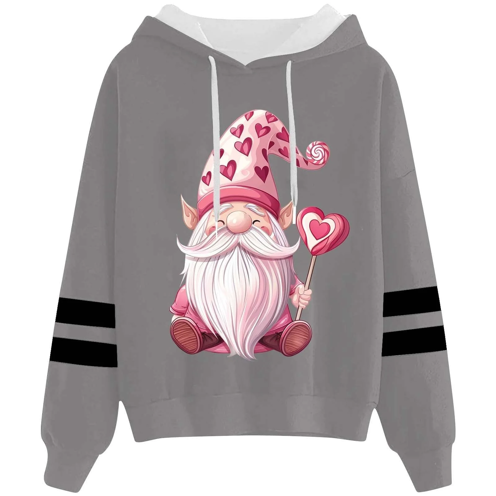 Толстовка на День святого Валентина для девочек и детей, милая толстовка на День святого Валентина с графическим изображением сердца, с длинными рукавами, круглым вырезом горловины, праздничные топы, фото №1