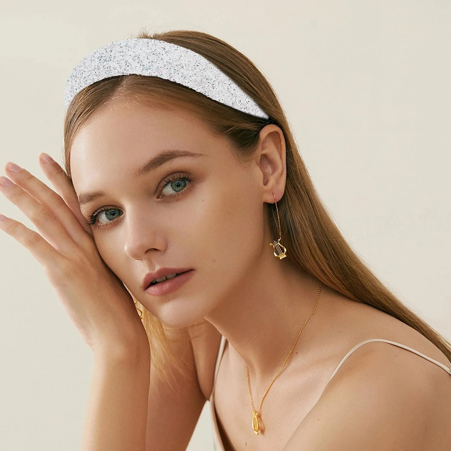 Набір обручів на голову з кристалами (2 шт.), фото №4