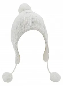 Шапка-перуанка для девочки с помпоном и блестками - Фото 1