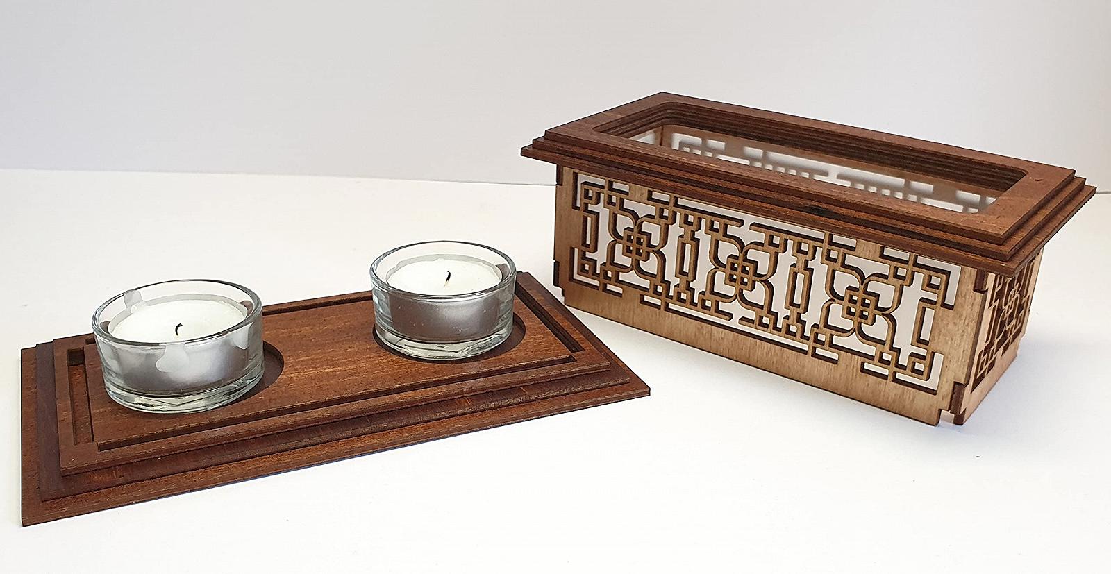 Свічник Tanno Design Akina NI Японський Для двох підсвічників Груша/Коричневий, фото №2