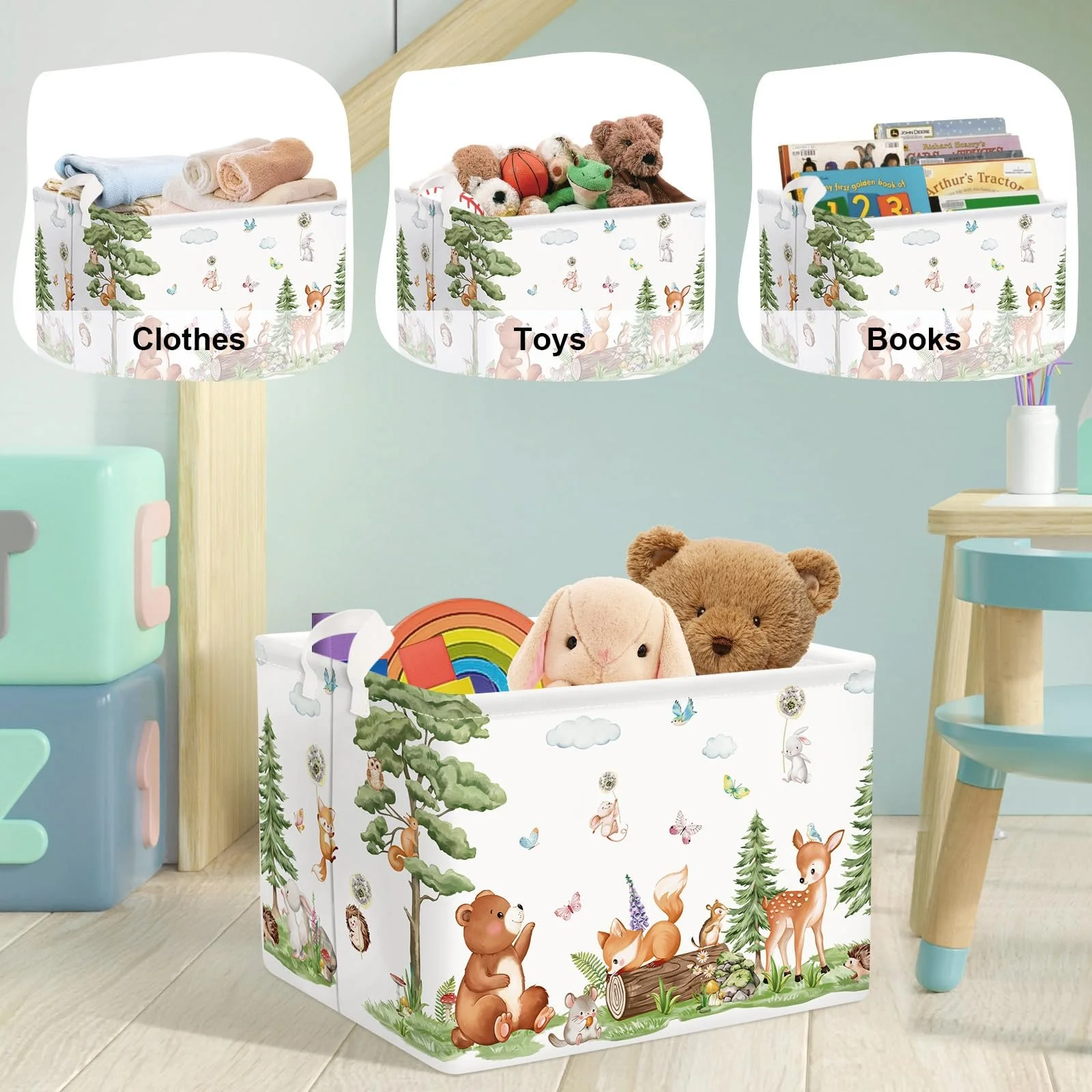 Корзина для игрушек HUUMONSS Детская Forest Animals Медведь Лиса Белка, 36 л, фото №5 Корзина для игрушек HUUMONSS Детская Forest Animals Медведь Лиса Белка, 36 л, фото №5