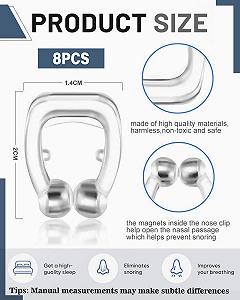 Затискачі від хропіння, 8 шт., Роздільник для носа, Багаторазовий затискач для носа synthetic.ua - Фото 1