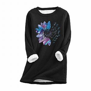 Женский свитшот Generisch Без капюшона Классический Oversized Черный - Фото 1