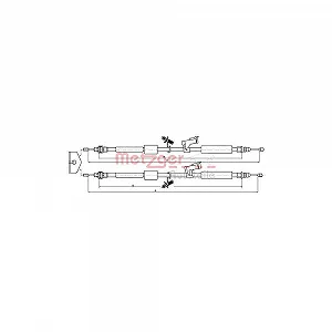 Трос стояночного тормоза METZGER 10.5370 для FORD, задний - Фото 1