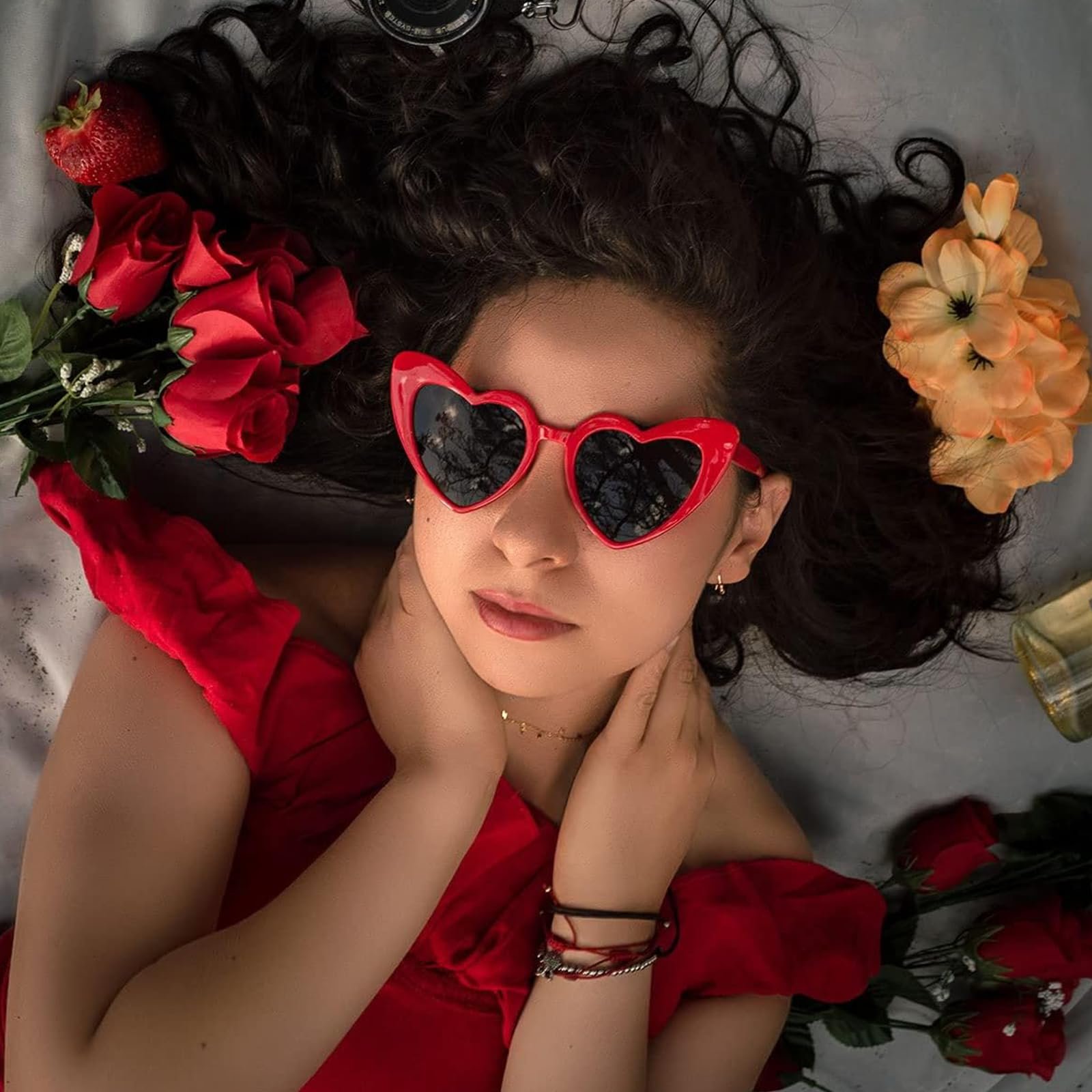 Солнцезащитные очки Nicecone Сердце Форма Белый, фото №6