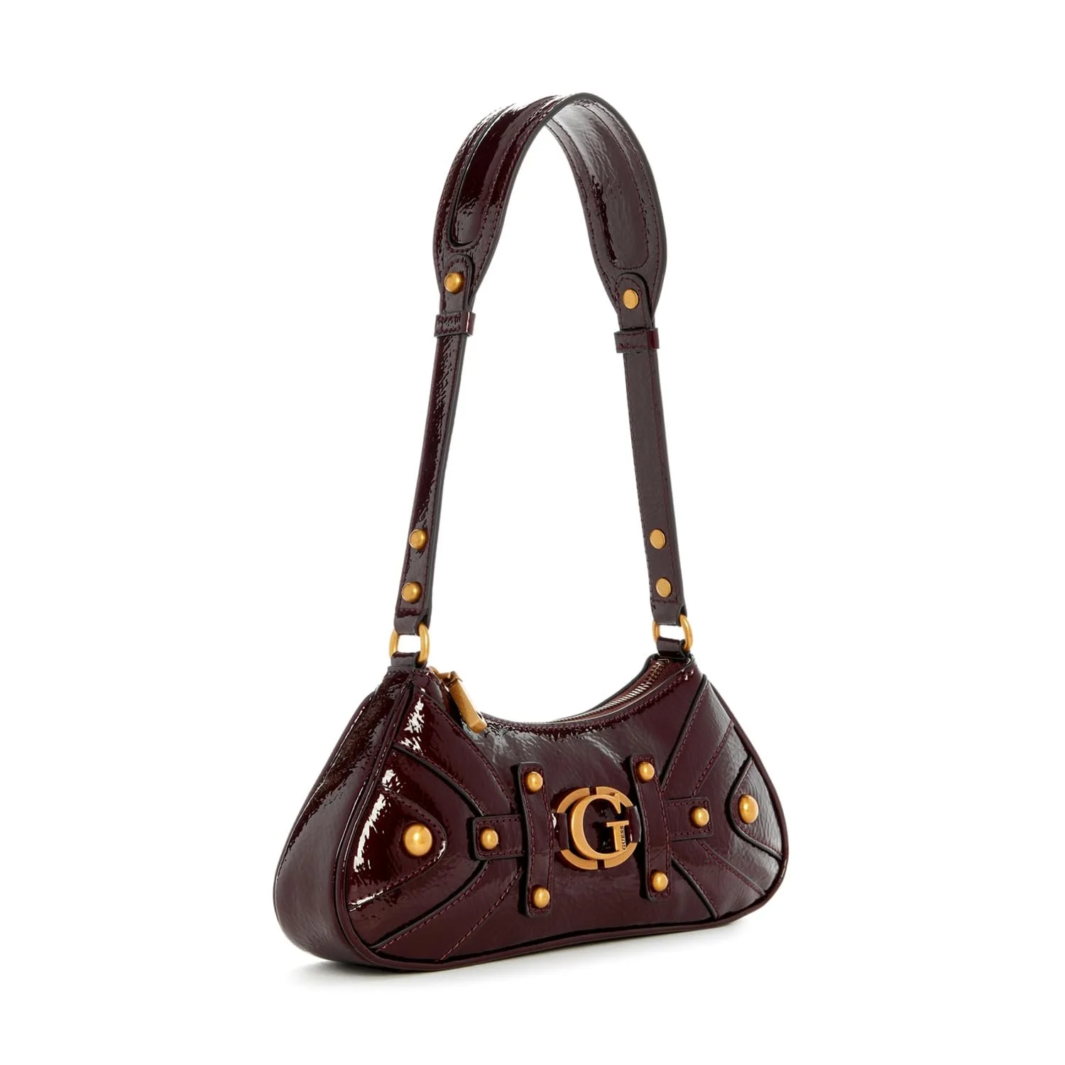 Сумка через плече GUESS Mintha Mini Top Zip Shoulder Bag жіноча, Claret, фото №3