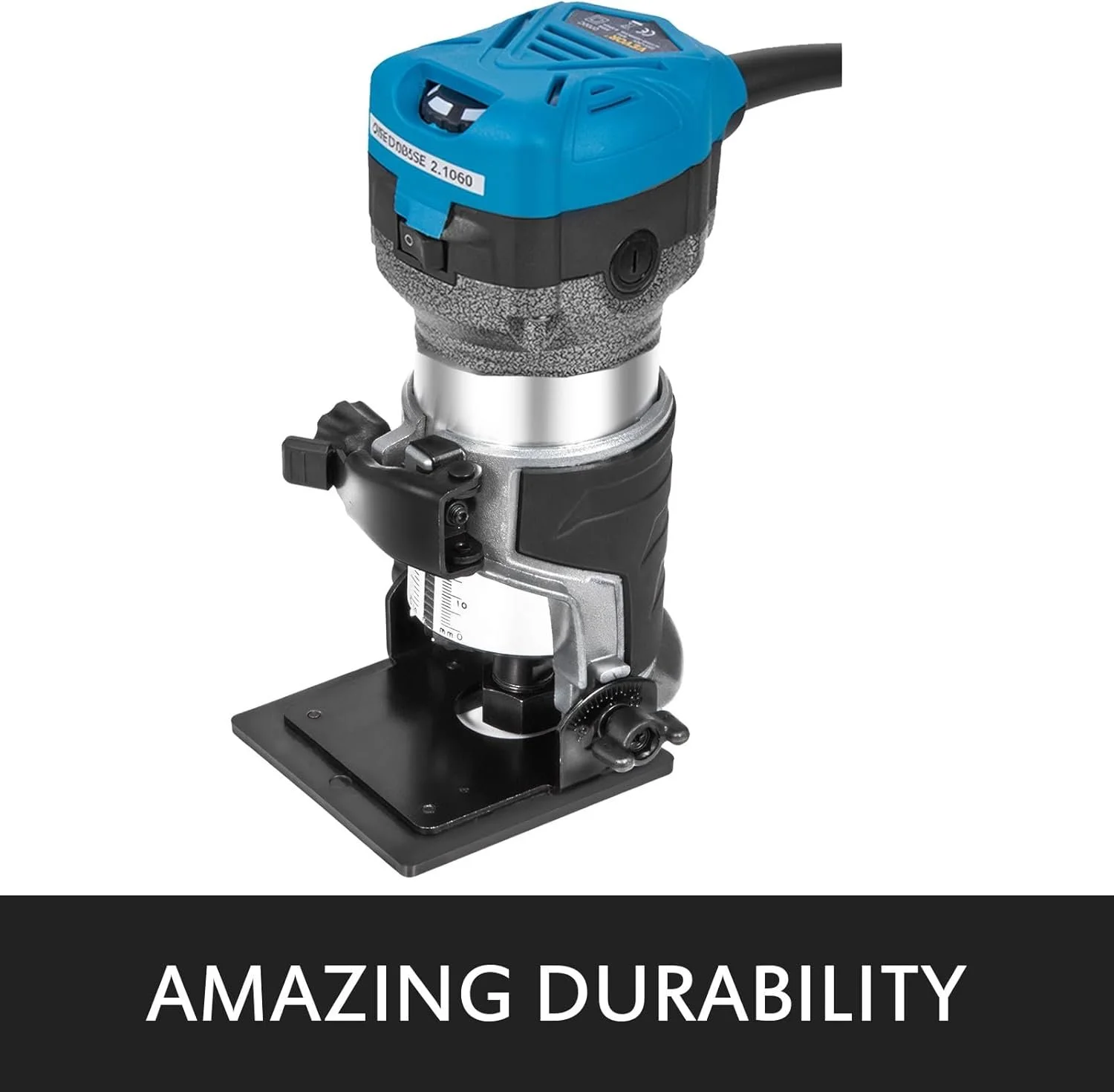 Фрезер по дереву VEVOR  710 Вт / 10 000–30 000 об/хв / цанги 1/4" і 3/8" / алюмінієвий корпус / Сірий, фото №2