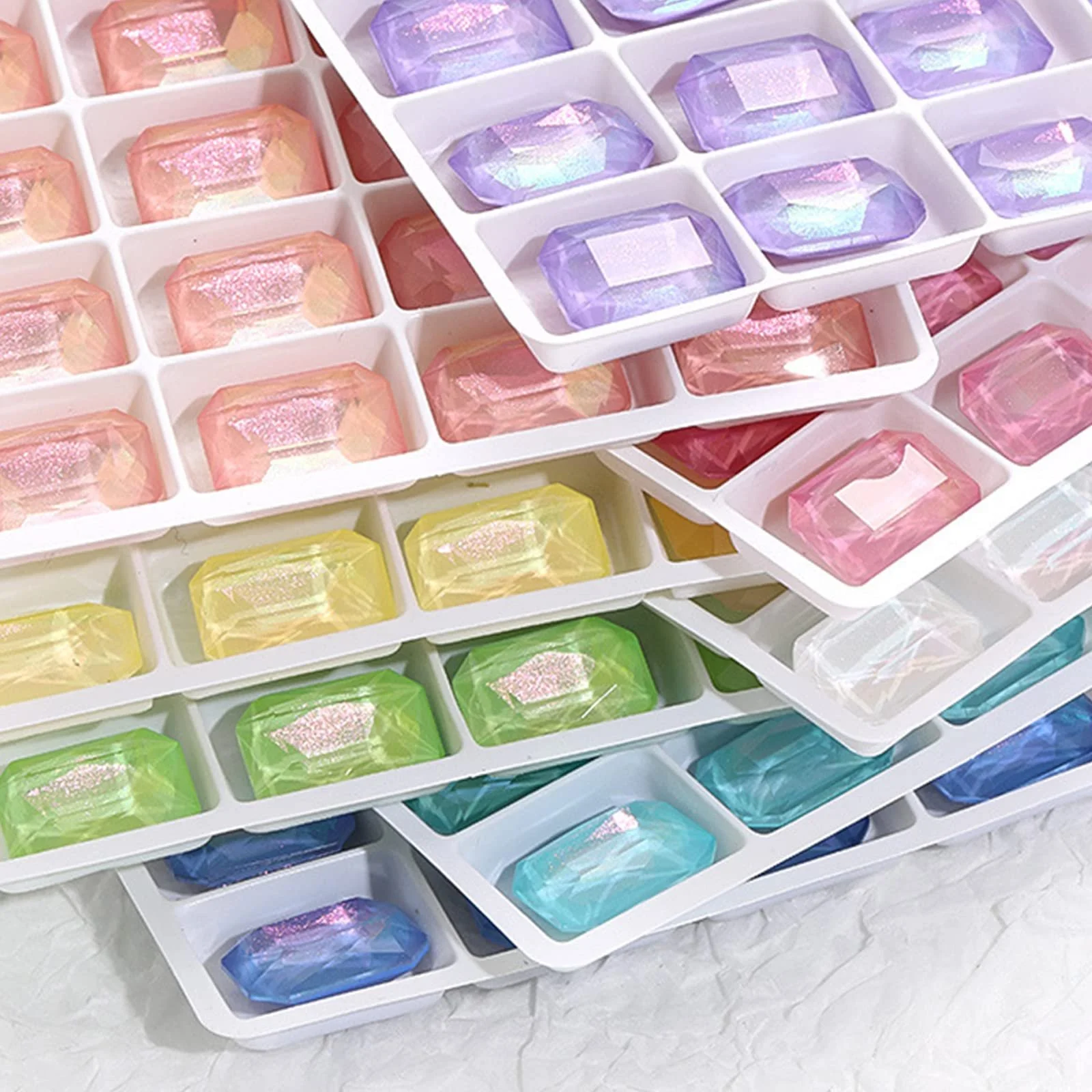 Стрази Прямокутні Восьмикутні Mokka Блискучі, 310 x 14 мм, 36 шт, фото №4