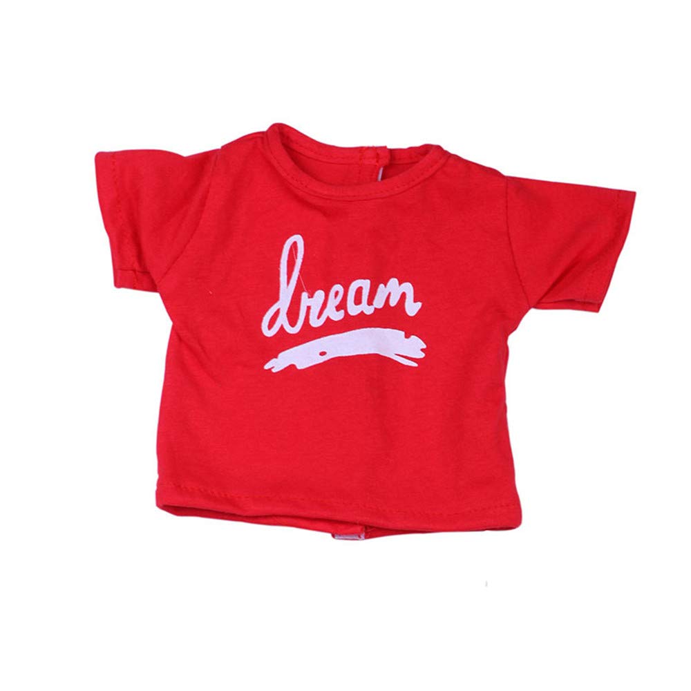 Одежда Uteruik для 18" кукол American Girl Повседневные образы - Красная футболка и короткие джинсы аксессуары костюма 2шт/набор, фото №5