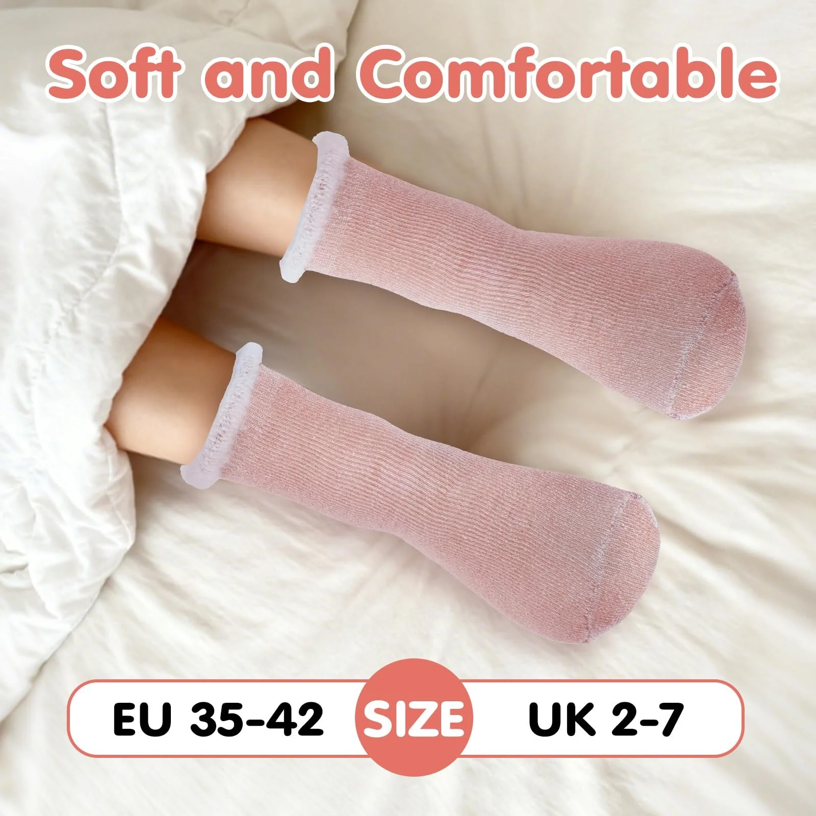 Пухнасті шкарпетки Жіночий подарунковий набір Різдво, 2 пари (розмір 35-42), фото №4