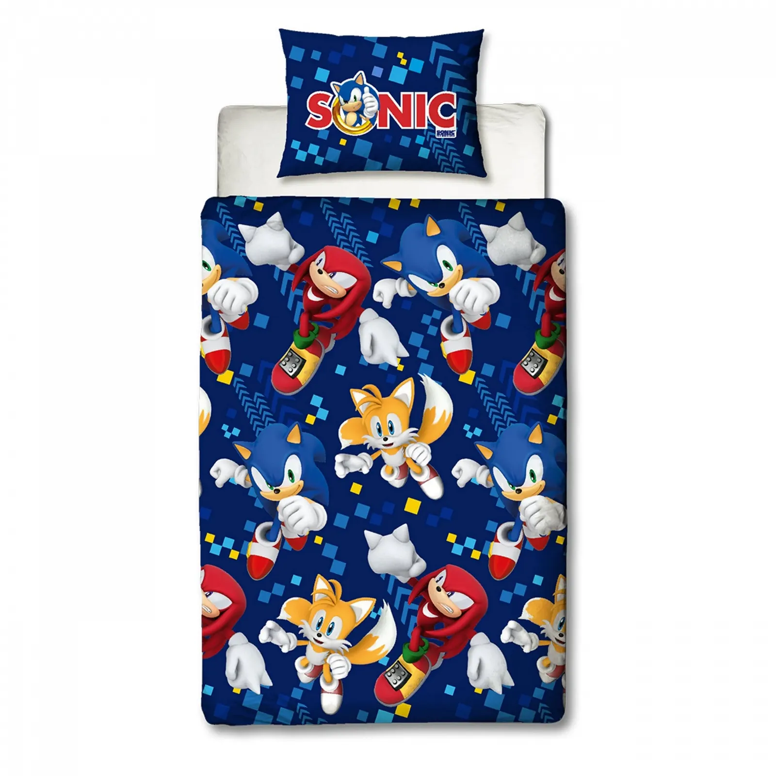 Комплект дитячої постільної білизни Character World Sonic The Hedgehog двосторонній для односпального ліжка Синій, фото №1