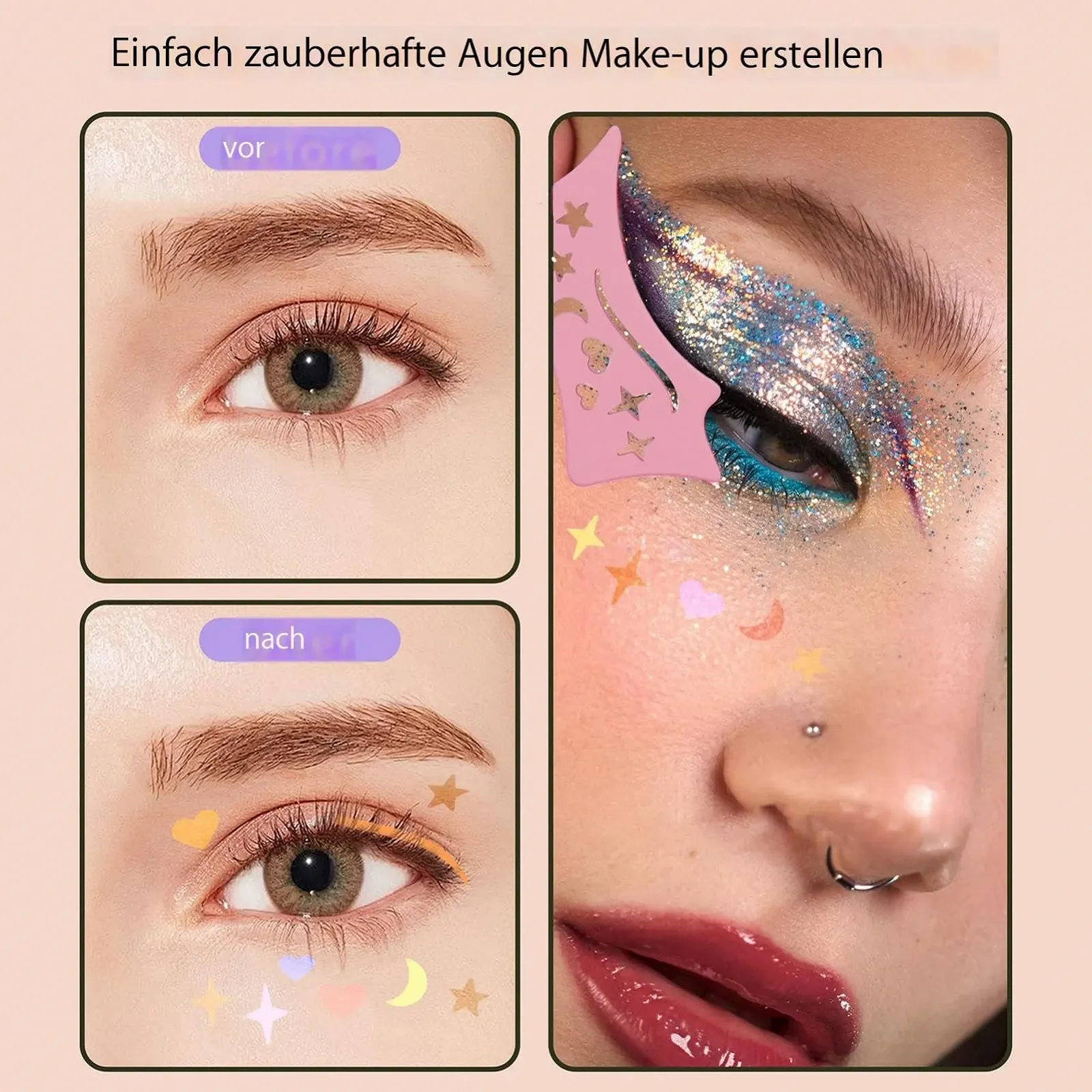 Трафарети для силіконового лайнера, контуру, тіней, фото №3