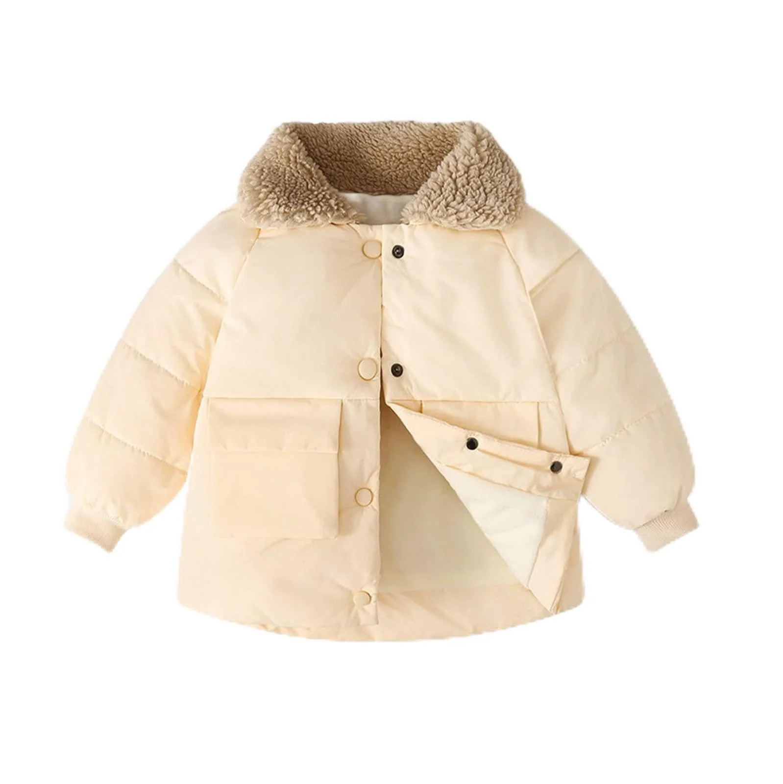 Детская зимняя куртка, утепленное, теплое пуховое пальто, детская куртка, флисовая куртка-пуховик, пуховик, модная термостойкая ветрозащитная куртка для улицы, фото №1