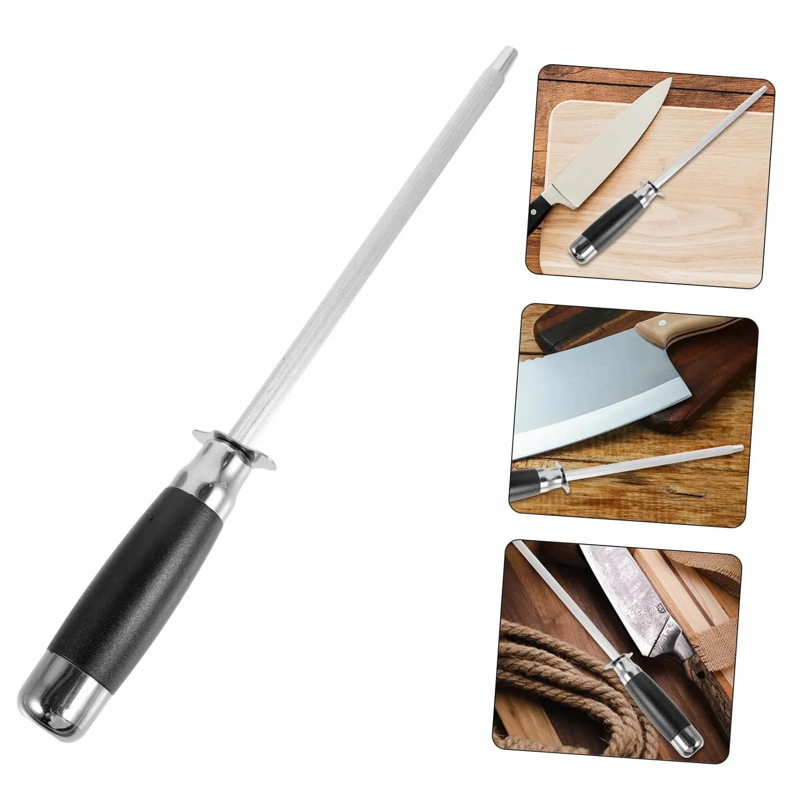 Мусат Ciieeo з нержавіючої сталі з ергономічною ручкою висувний, фото №9