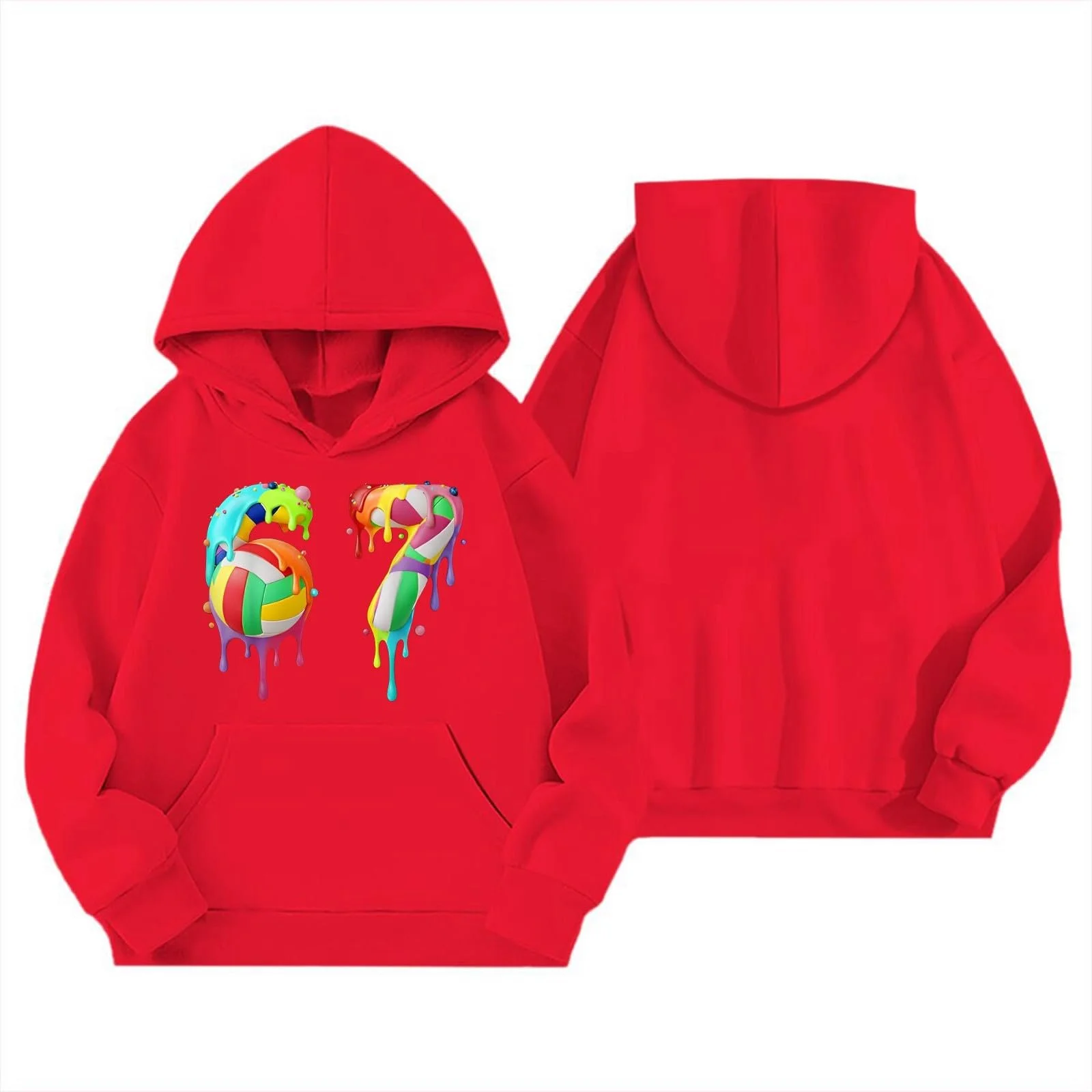 Худі для дівчинки з графічним принтом та передньою кишенею, фото №4