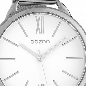 Женские часы Oozoo C10134 Ремешок из нержавеющей стали миланского плетения 45 мм Белый / Серебристый synthetic.ua - Фото 1