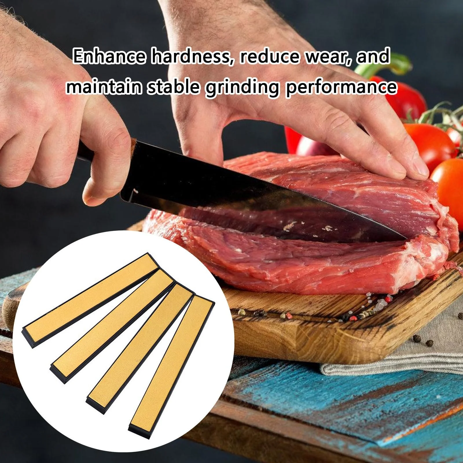 Точило для садового інструменту та кухонних ножів професійна ручна 80/200/600 гріт з основою, фото №4