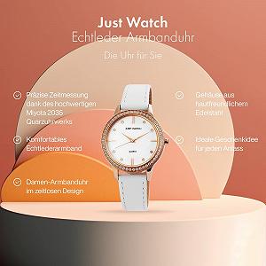 Женские часы Just Watch JW192 Кожа Стразы Аналоговый Кварцевый JW10035 synthetic.ua - Фото 1