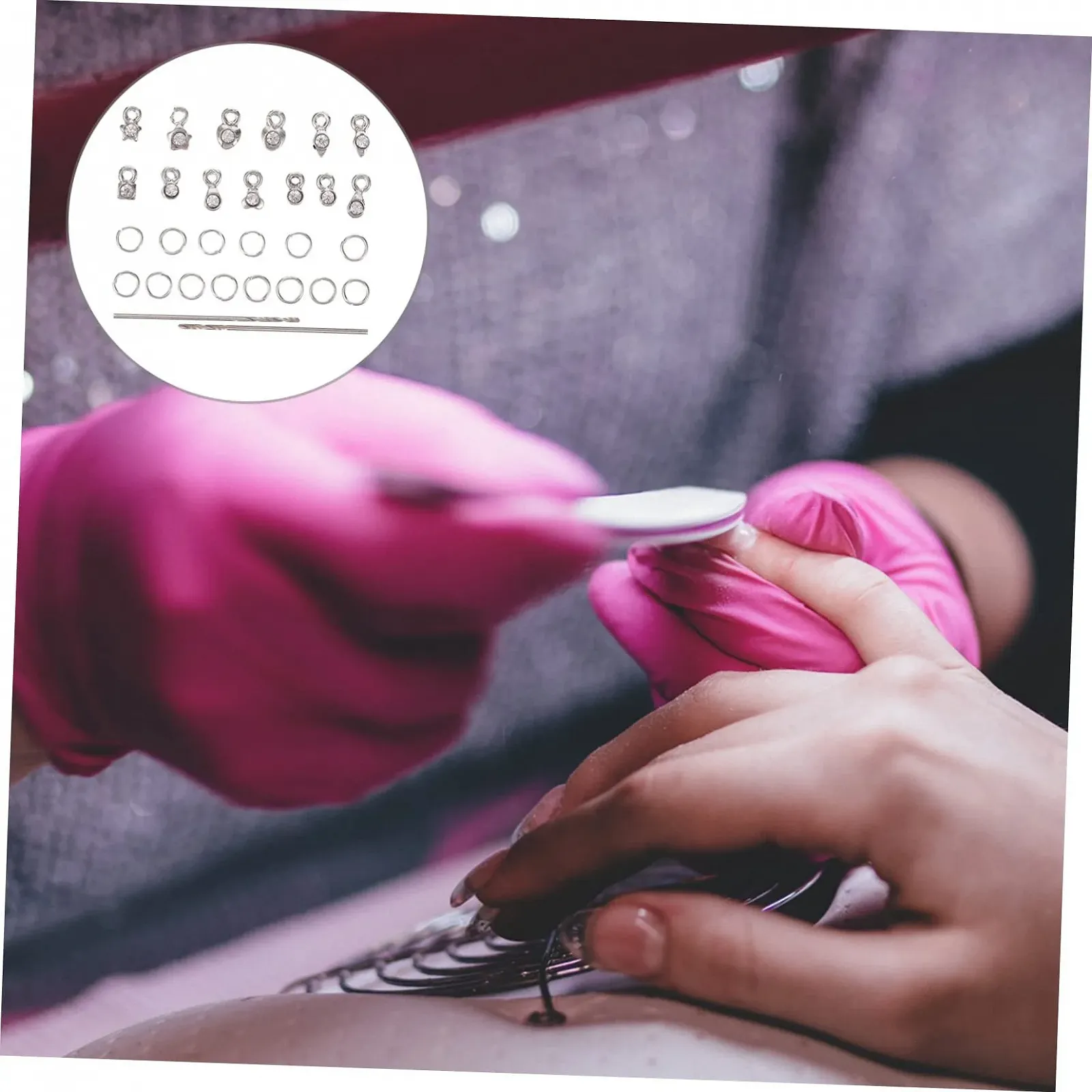 Украшения для ногтей 2 набора Кольца-гвоздики для ногтей Драгоценности для ногтей Большие драгоценности для ногтей Ювелирные изделия для пирсинга ногтей Украшения для ногтей, фото №9