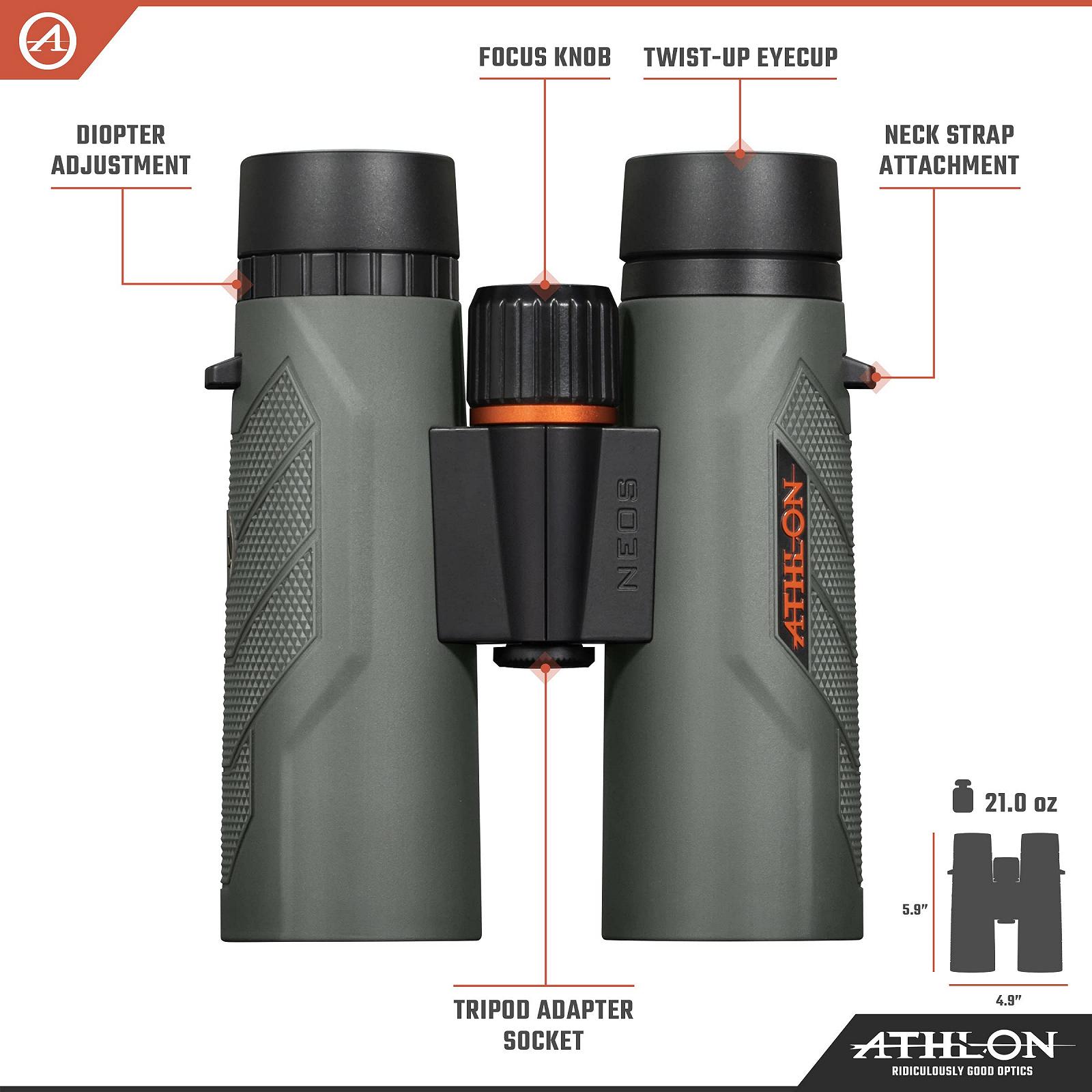 Бинокль Athlon Optics Neos G2 HD 10x42 Черный, фото №2