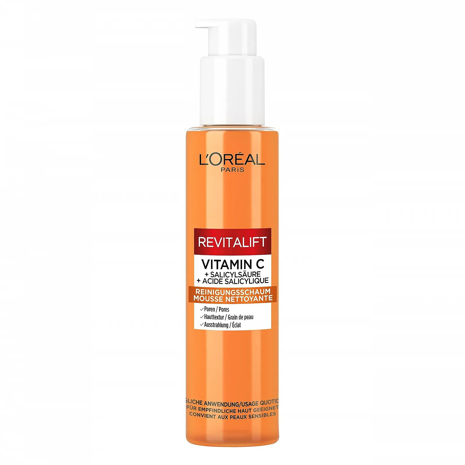 Пінка для вмивання L'Oréal Paris Vitamin C для жінок: для очищеної та свіжої шкіри з вітаміном C і саліциловою кислотою Revitalift Clinical, 1 x 150 мл, фото №1