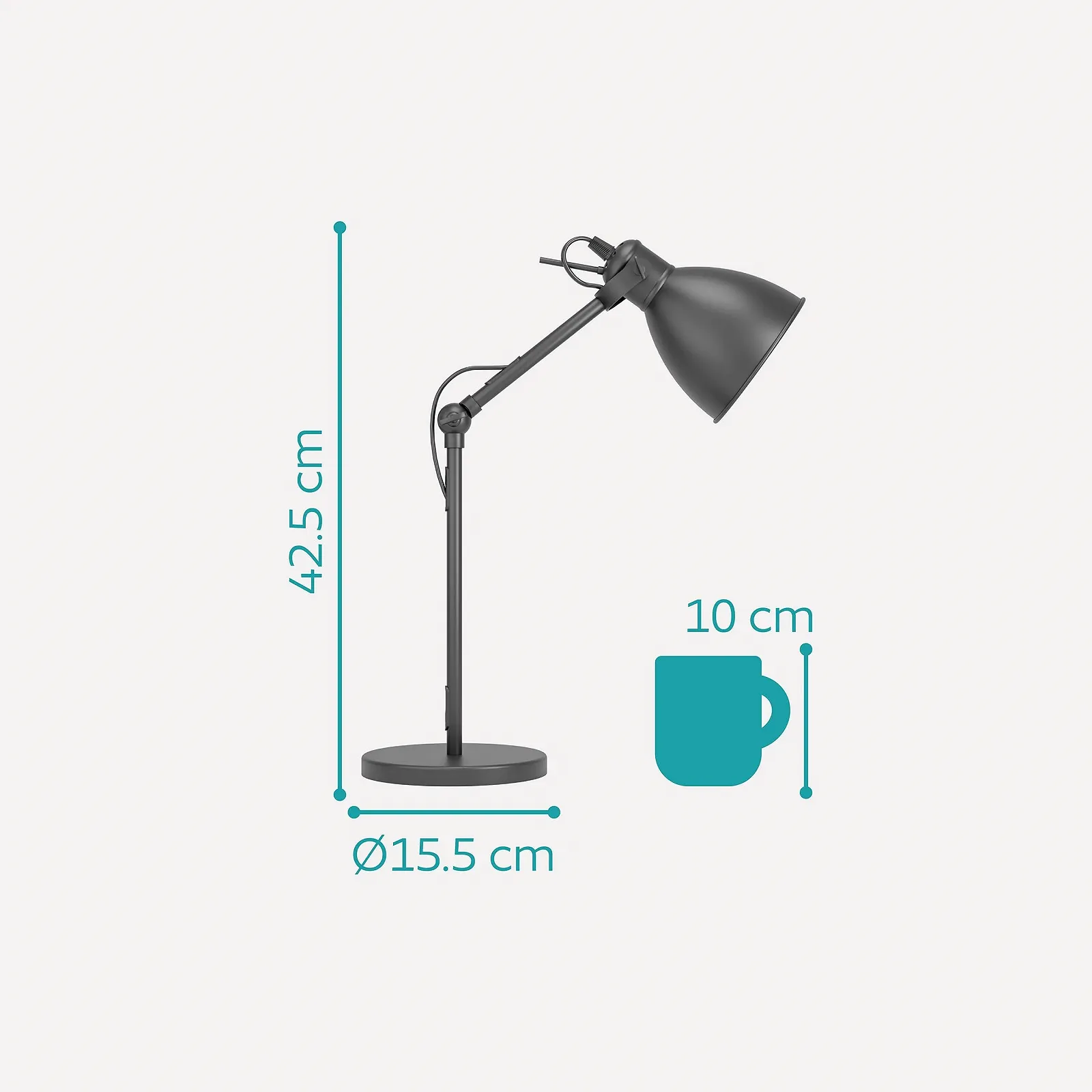 Настольная лампа EGLO Priddy Vintage Industrial Steel E27 Черная/Белая, фото №5