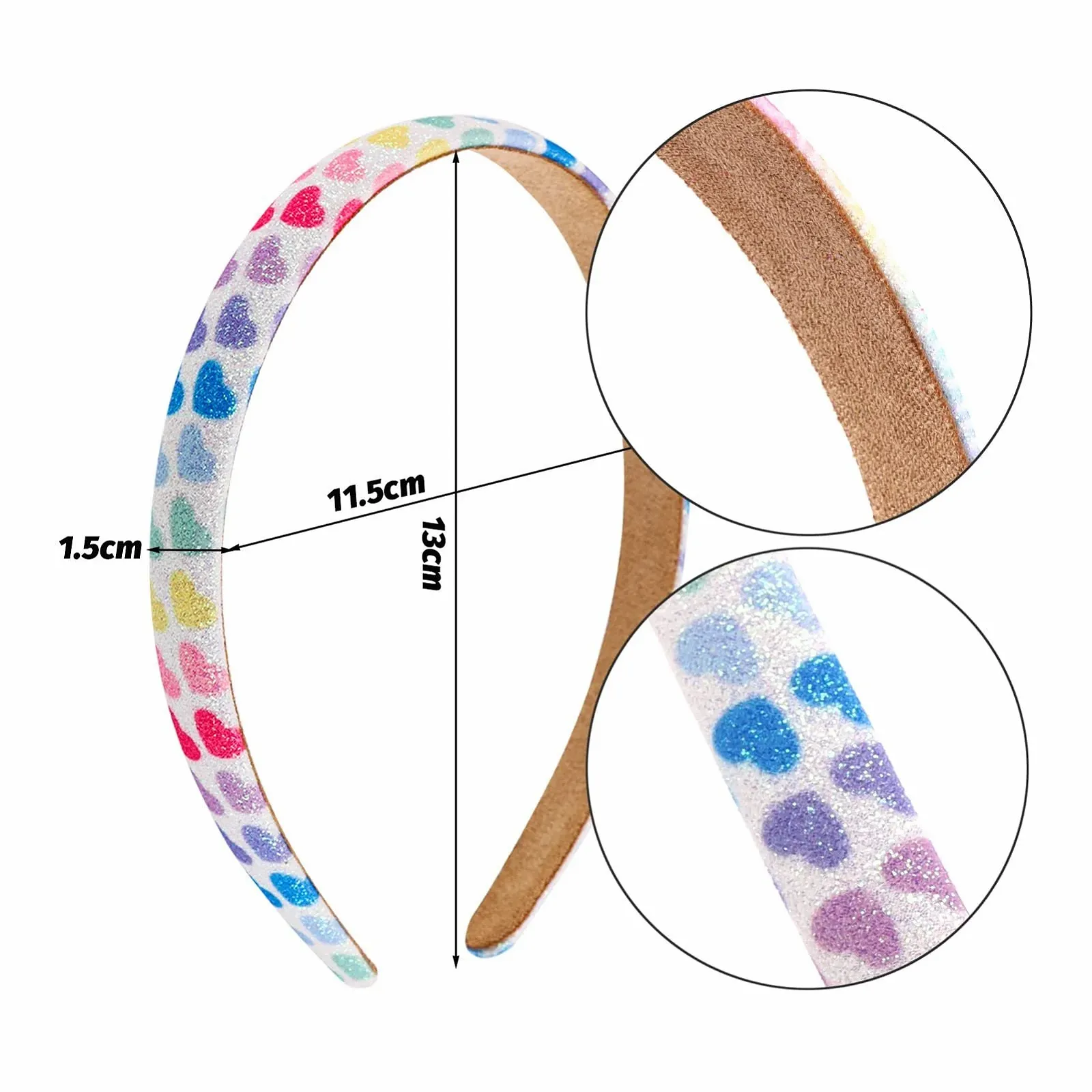 Обруч Rainbow Серія Heart З блискітками для дівчаток, фото №2