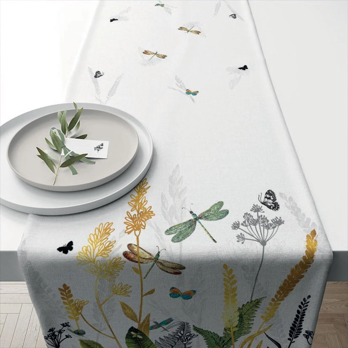 Ранер Ambiente Ornamental Flowers Grasses 40 x 150 см Бежевий/Зелений, фото №1 Ранер Ambiente Ornamental Flowers Grasses 40 x 150 см Бежевий/Зелений, фото №1