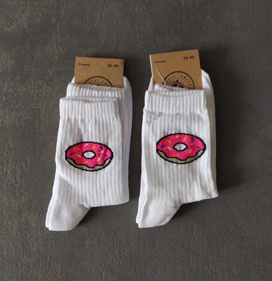 Жіночі молодіжні шкарпетки високі демісезонні білі 36-40 розмір, фото №1