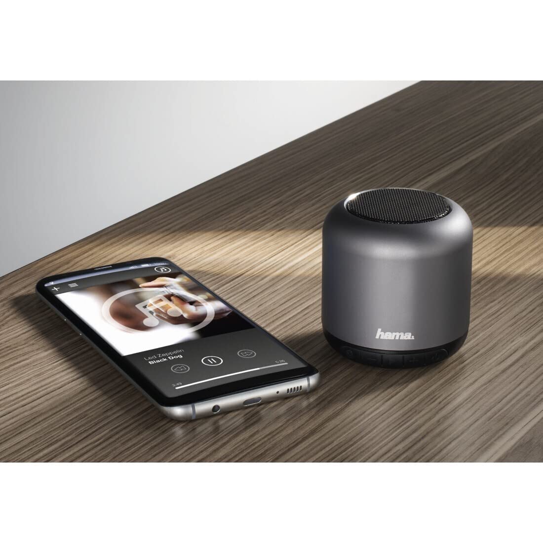 Портативна колонка Hama Bluetooth Акумуляторний (3 Вт, 8 годин відтворення, Швидка зарядка за 2 години, Міні Bluetooth з дальністю 10 м, Портативний, Бездротовий, AUX, Мікрофон, Функція гучного зв'язку) Сірий, фото №3