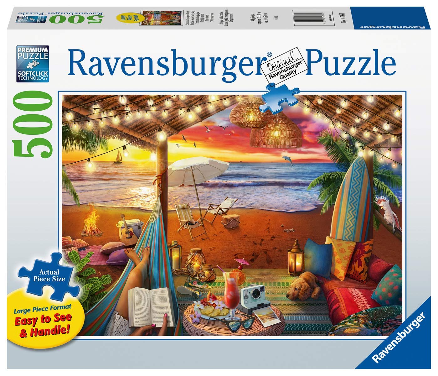 Пазл Ravensburger 16795 Sunset on the Beach 500 элементов с крупными деталями, фото №2