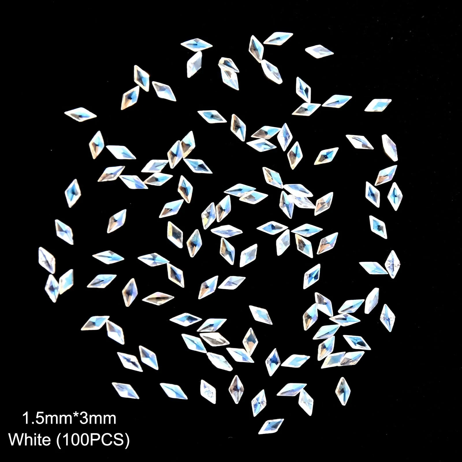 Стрази Набір для нігтів 100 шт, Блискучі камені, фото №6 Стрази Набір для нігтів 100 шт, Блискучі камені, фото №6