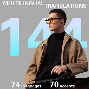 Наушники для перевода голоса SIOTMERA Y113s, устройство для перевода голоса в реальном времени на 144 языках, мгновенный автономный, для путешествий, бизнеса, обучения, HiFi стерео BT 5.4, черный synthetic.ua - Фото 1