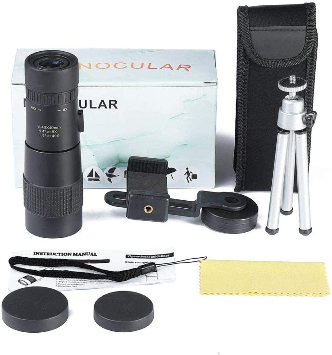 Монокуляр QHYTL Professional 8-40X40 Водонепроникний Компактний Ретракторний Зум Bak4 HD ED Скло з Триподом та Затискачем для Телефону Лише Монокуляр, фото №6 Монокуляр QHYTL Professional 8-40X40 Водонепроникний Компактний Ретракторний Зум Bak4 HD ED Скло з Триподом та Затискачем для Телефону Лише Монокуляр, фото №6