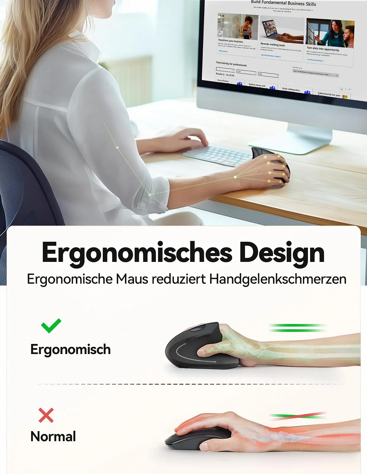 Мышь TechRise Беспроводная Эргономичная Вертикальная 4800 DPI Оптическая Тихая, фото №3