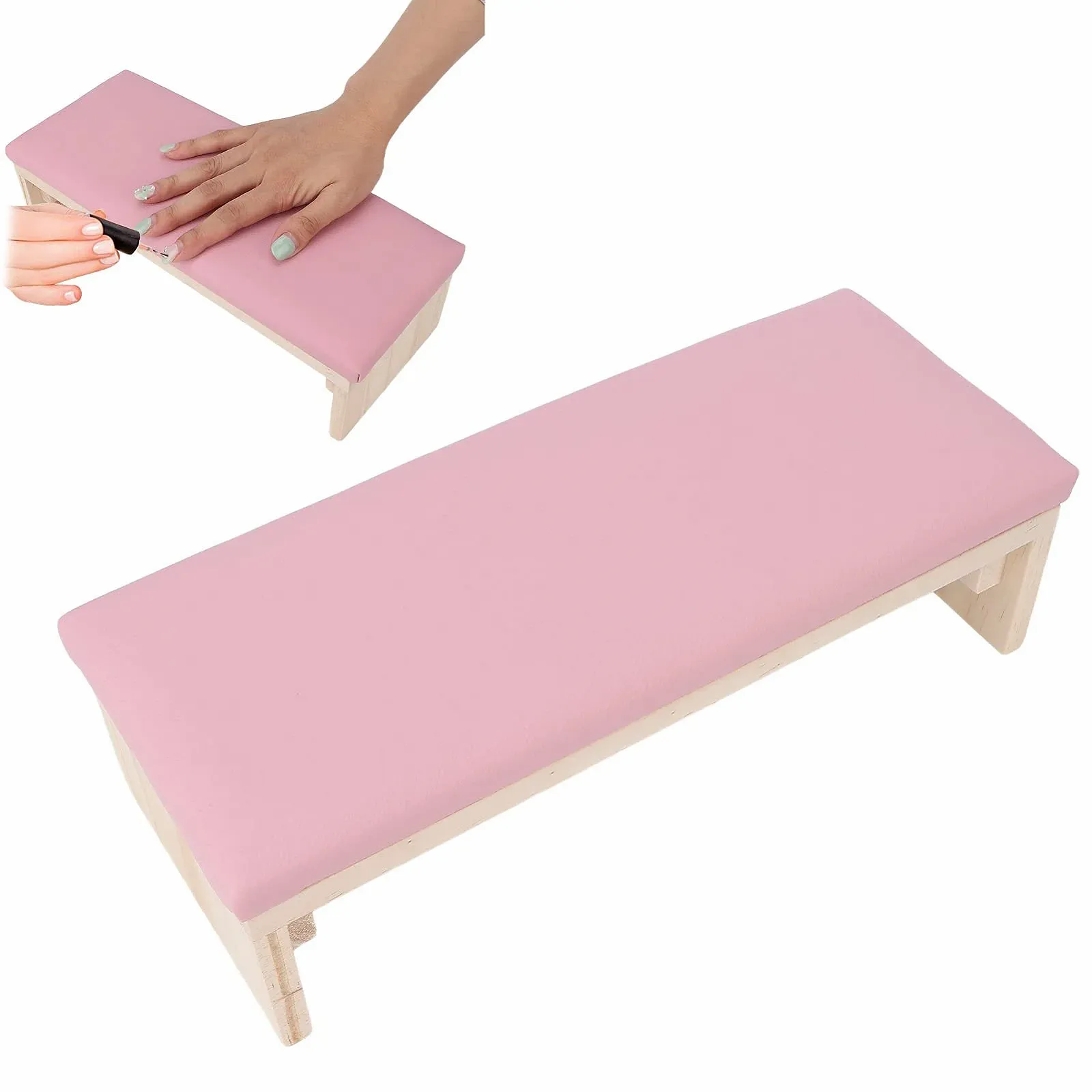 Підставка для рук для манікюру Професійна м'яка PU шкіра Рожевий, фото №8