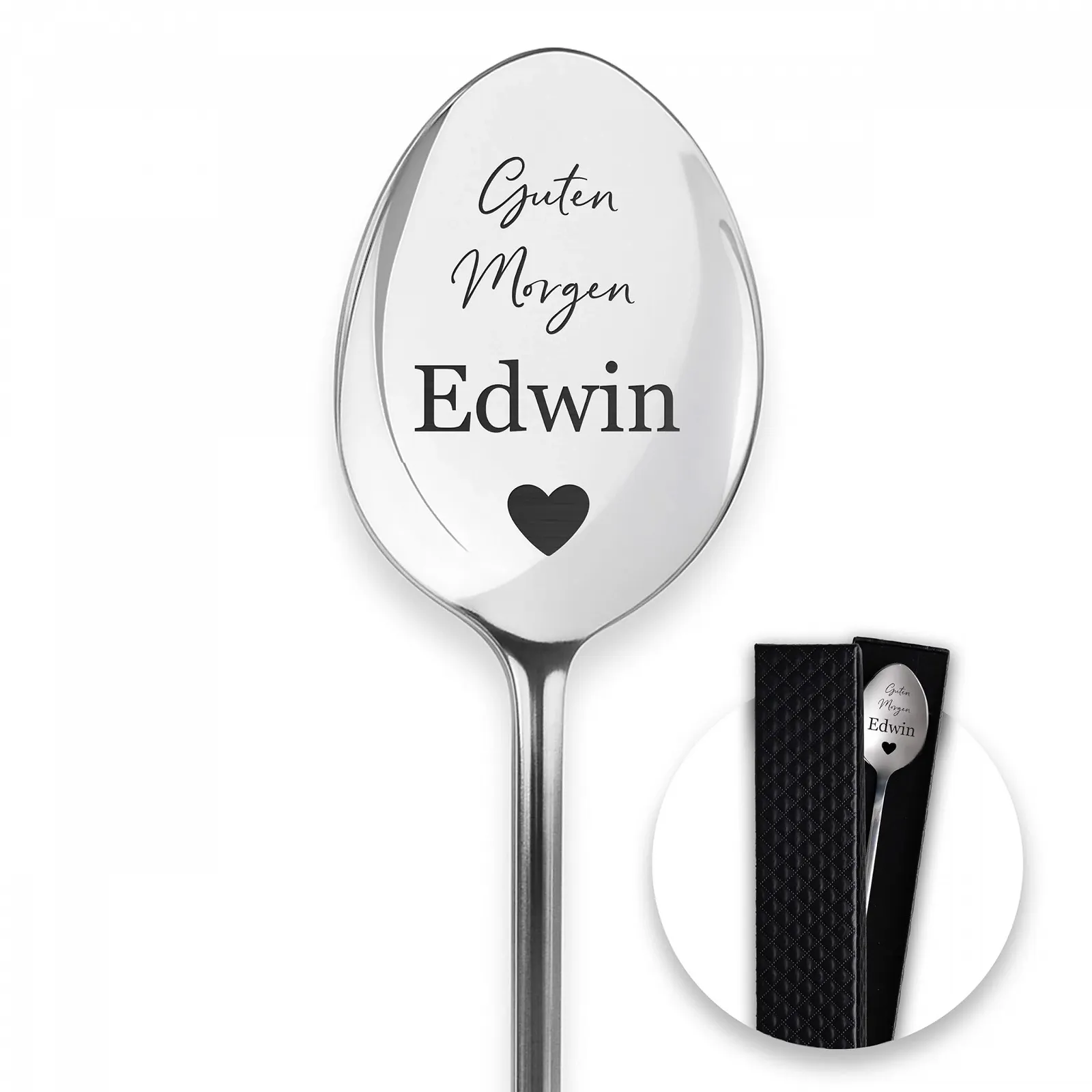 Ложка Десертна LAUBLUST Персоналізована з Текстом Серця, фото №1