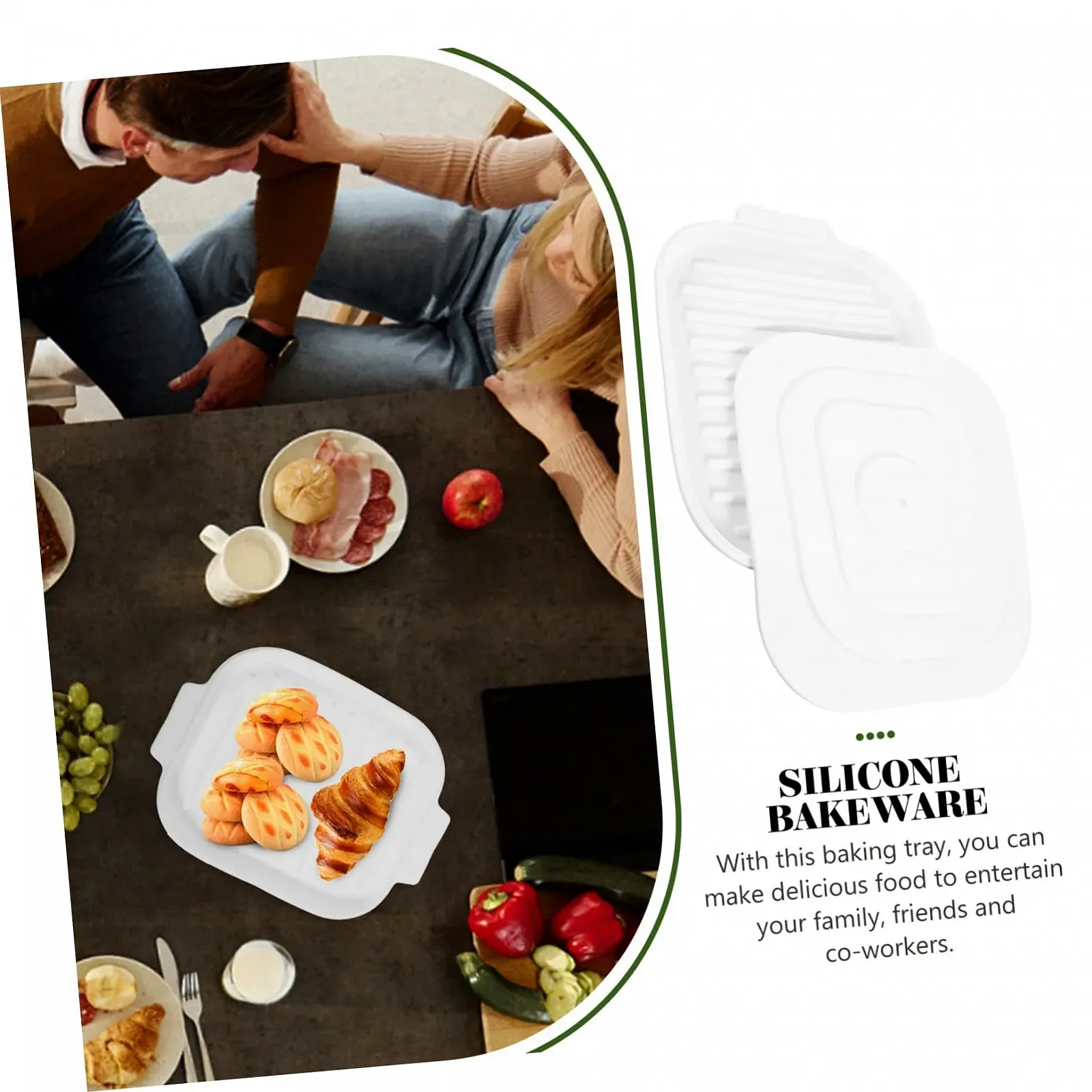 Силіконове деко SECFOU для мікрохвильової печі та духовки багатофункціональне, фото №6 Силіконове деко SECFOU для мікрохвильової печі та духовки багатофункціональне, фото №6