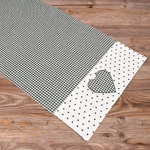 Купити Ранер Lise Green Chequered, Border Dots & Heart 40 x 150 см Зелений - Фото 1 Ранер Lise Green Chequered, Border Dots & Heart 40 x 150 см Зелений - Фото 1