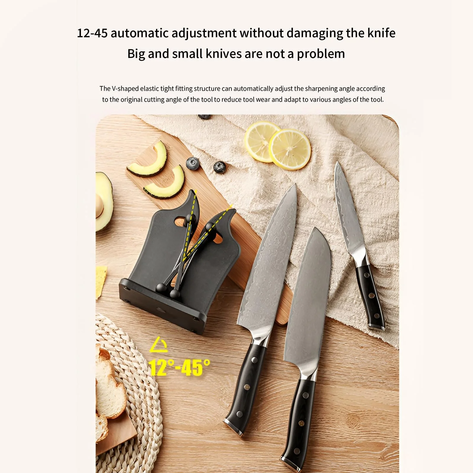 Точило для ножів Professional ручна з присоскою та стрижнями з вуглецевої сталі, фото №6