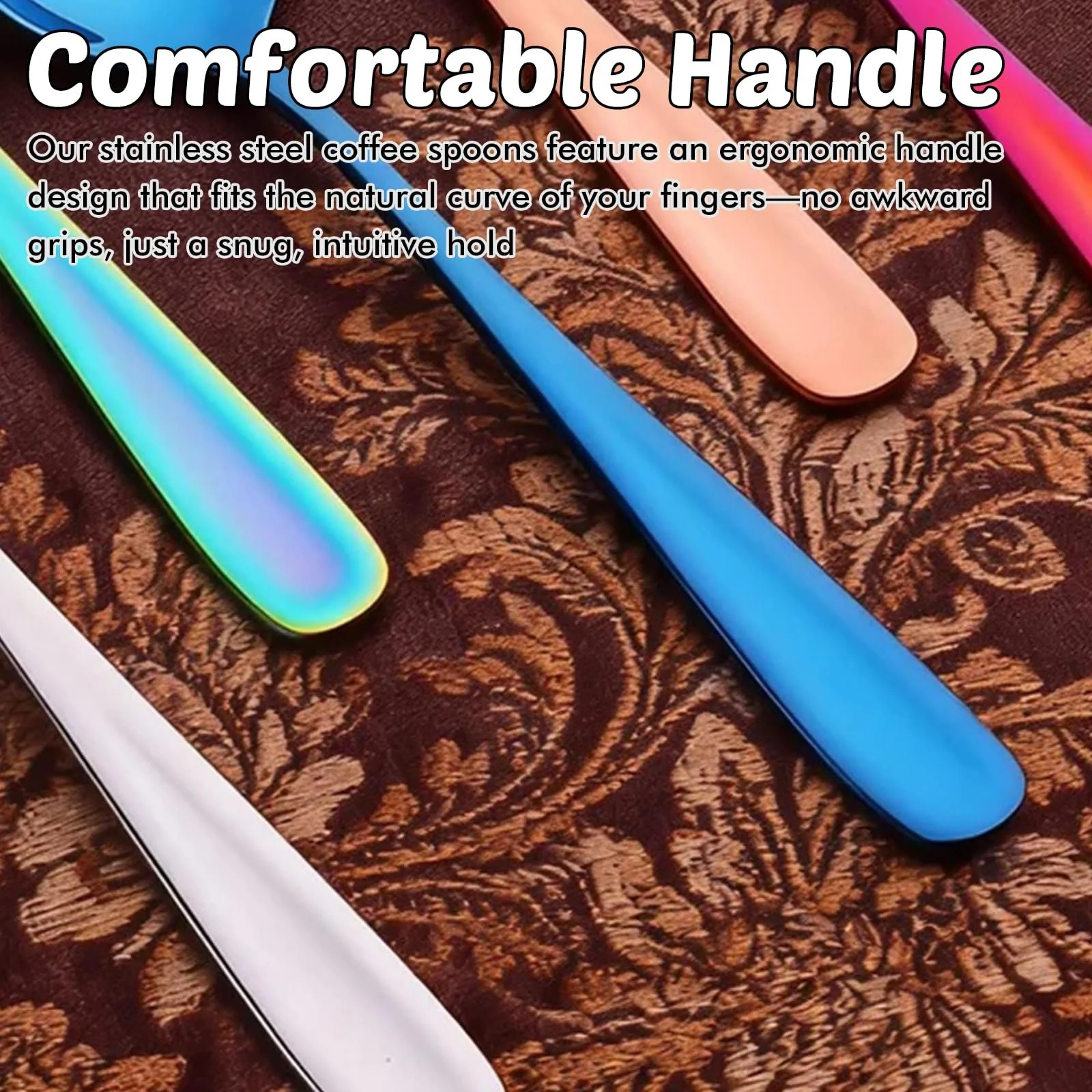 Ложка Кавова з нержавіючої сталі 8 кольорів, фото №6