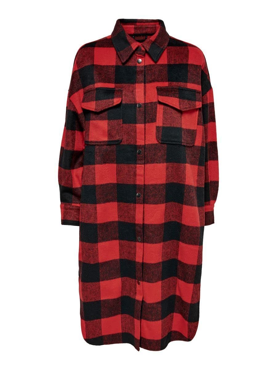 Куртка ONLY Onlasha L/S Long Check Shacket PNT, фото №1